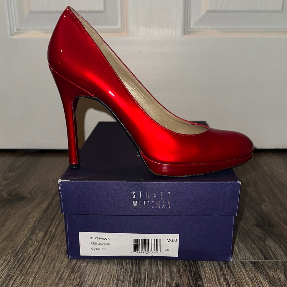 Stuart Weitzman Red Quasar Platswoon Heels